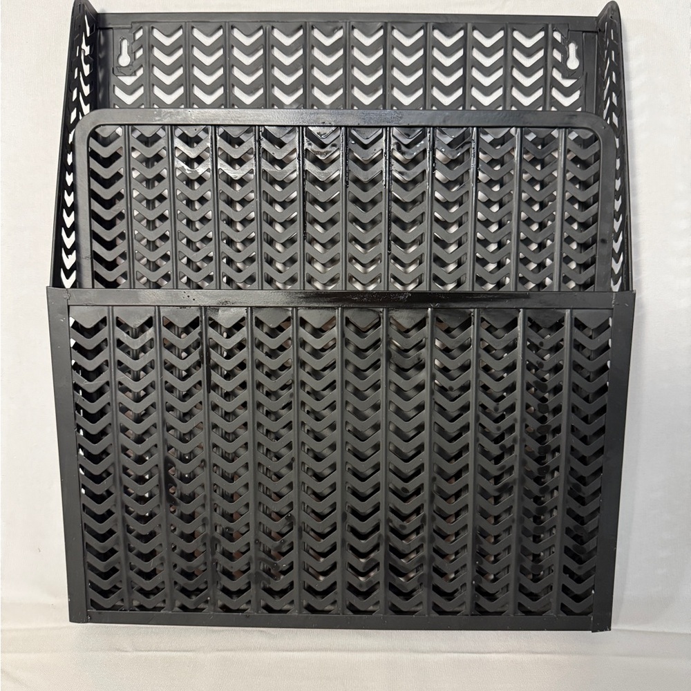 Black Metal Wall File Organizer | Vertical Folder Holder